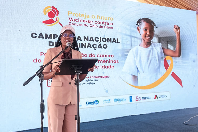 Administrator of Talatona (Luanda), Sandra Batalha, at the launch of the campaign in the municipality. Credit: Jornal de Angola