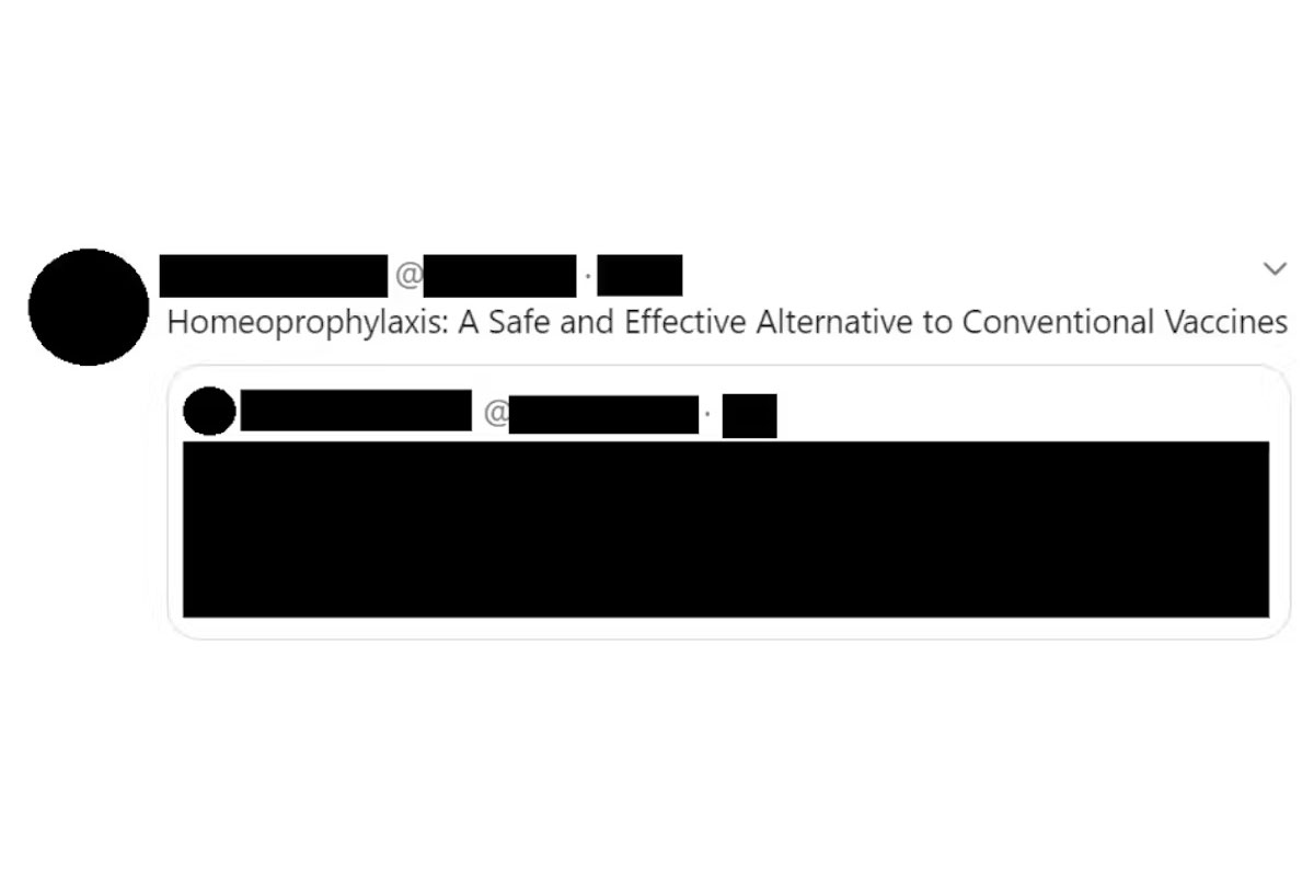 Example of misinformation post (naturalistic fallacy). Credit: Authors