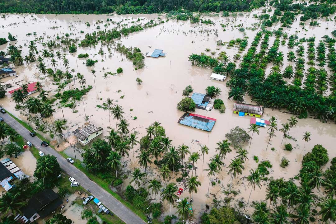 An aerial view of flooded land. Credit: Pexels Pokrie