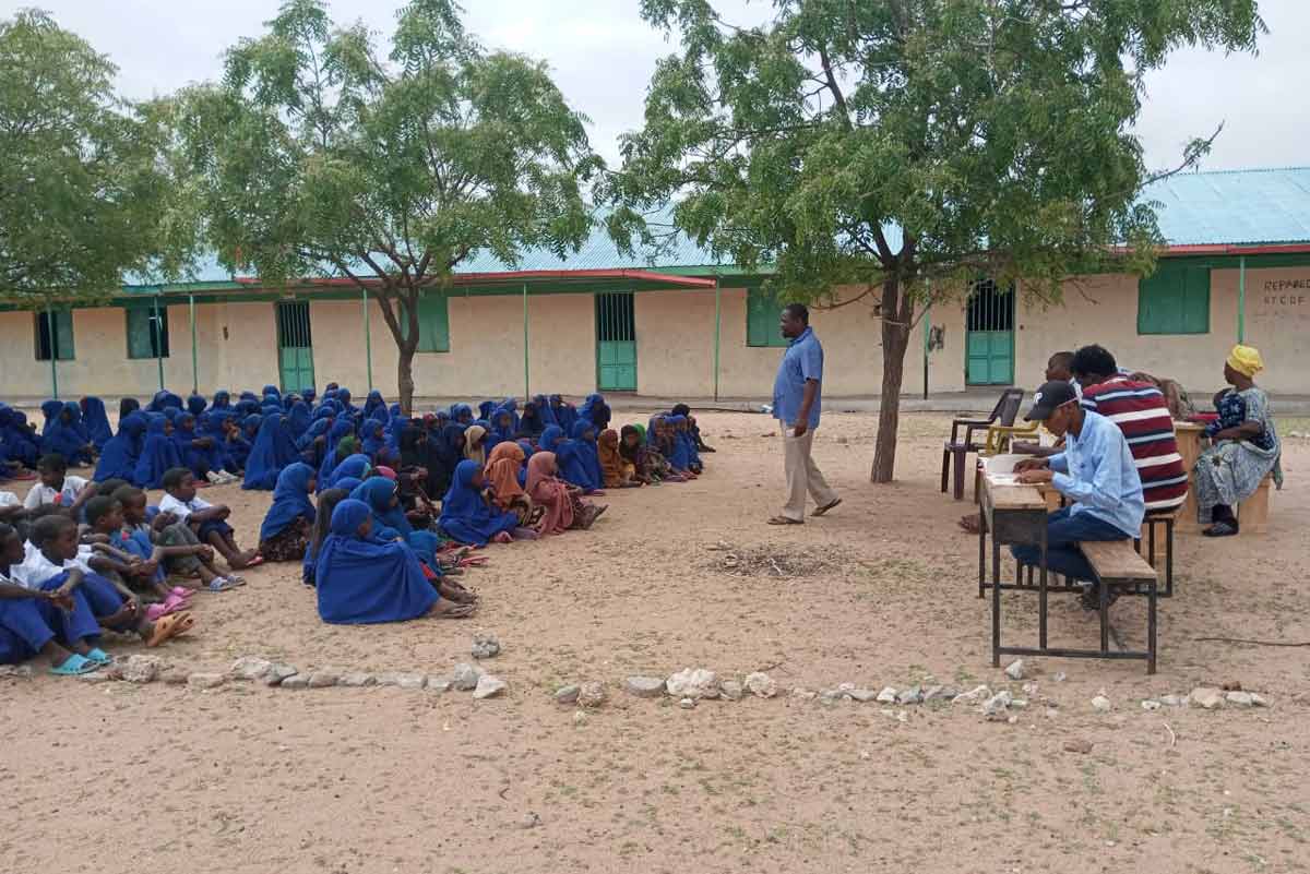 Machesa primary school in Wajir County, North Eastern Kenya. The population of girls is higher than boys. But these girls are at high risk of being married at an early age and need vaccines like the one against HPV. Credit: Pius Sawa