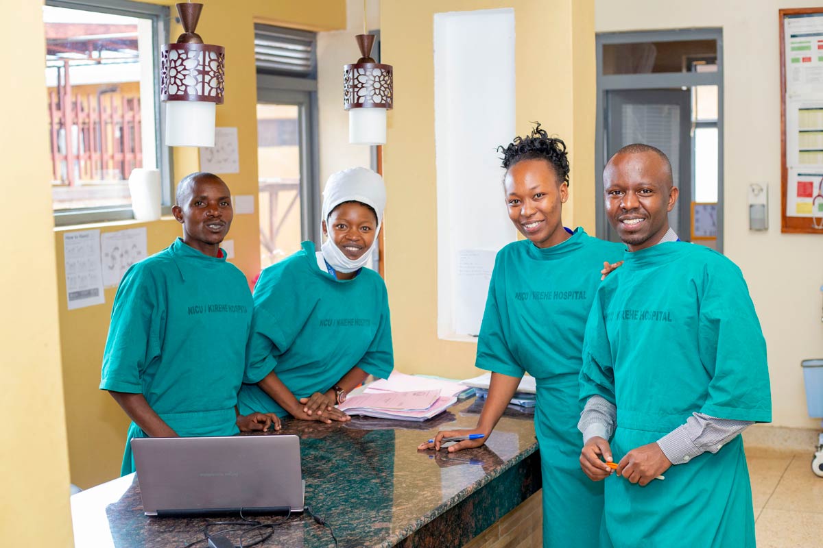 A team of medics working in the neonatal department of a public hospital in Kirehe District, Rwanda. Credit: Rwanda Ministry of Health.