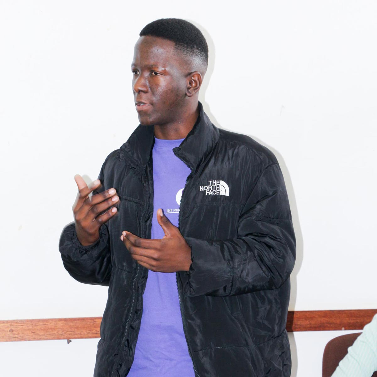 Meluleki Ndwandwe speaking to University students.