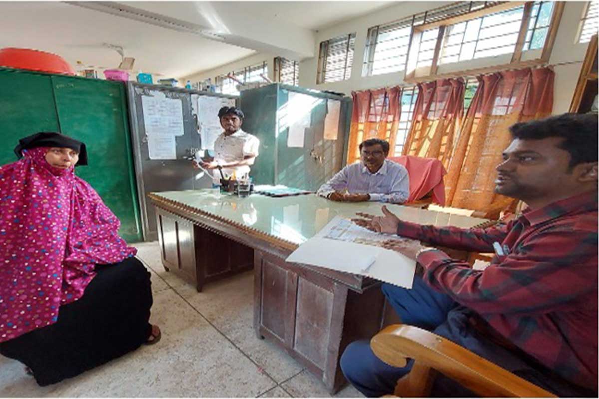 MODC counselling the parents in front of the teachers.