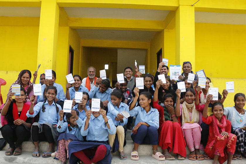 Young women are pictured during a national HPV vaccination campaign
