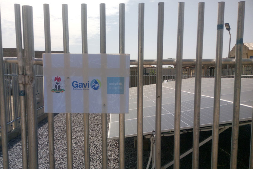 Solar system at Panshekara PHC. Credit: Afeez Bolaji