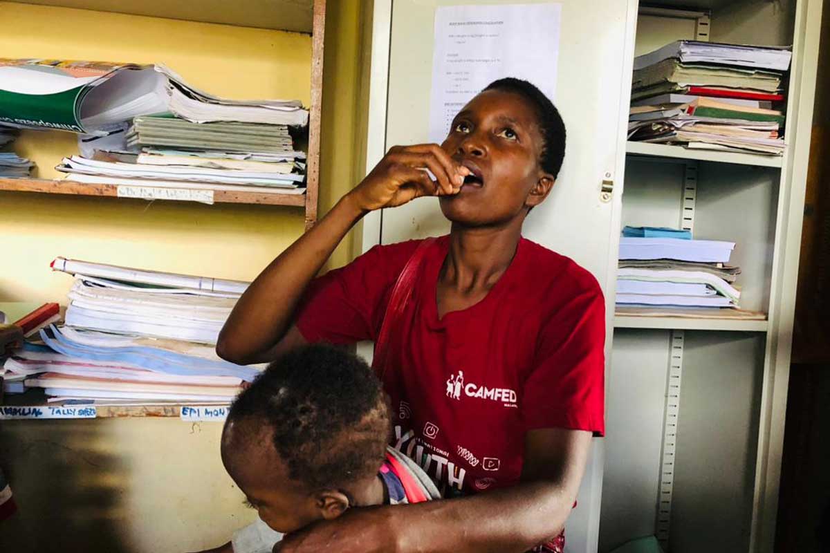 A woman taking an OCV at Machinga Health Centre. Credit: Bonface Chisale