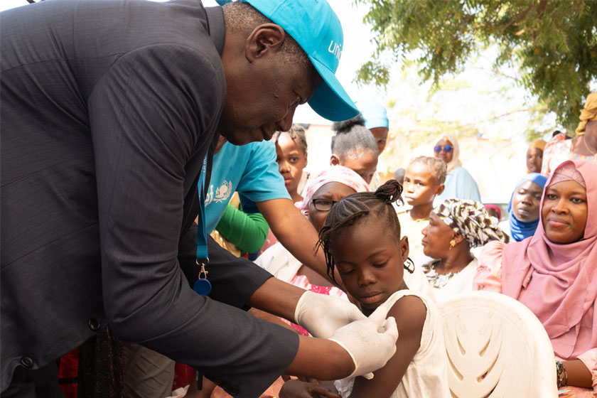 Launch of the human papillomavirus (HPV) vaccine at the Commune I Health Centre in the District of Bamako, Mali. Credit: UNICEF