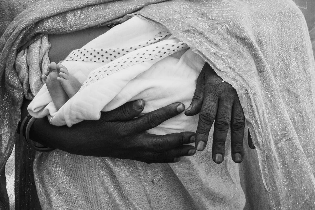 A child waiting his turn to get vaccinated, carried out by the local health center in Humra. Galabat Ash-Shargiah, Sudan. March 9, 2025. All images © Salih Basheer / Magnum Photos