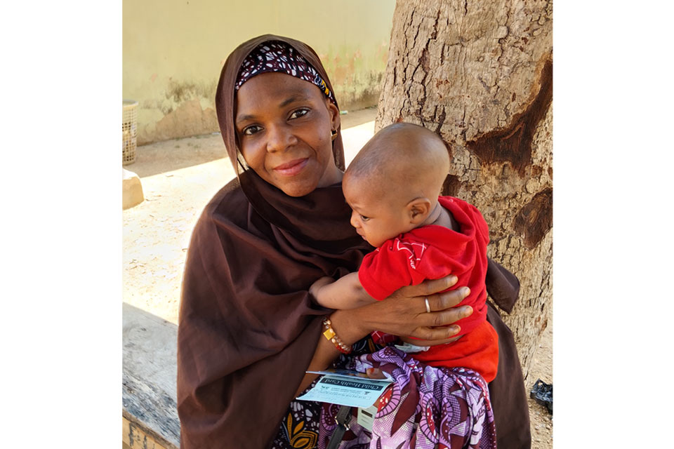 Maryam Abubakar after her son's immunisation. Credit: Afeez Bolaji