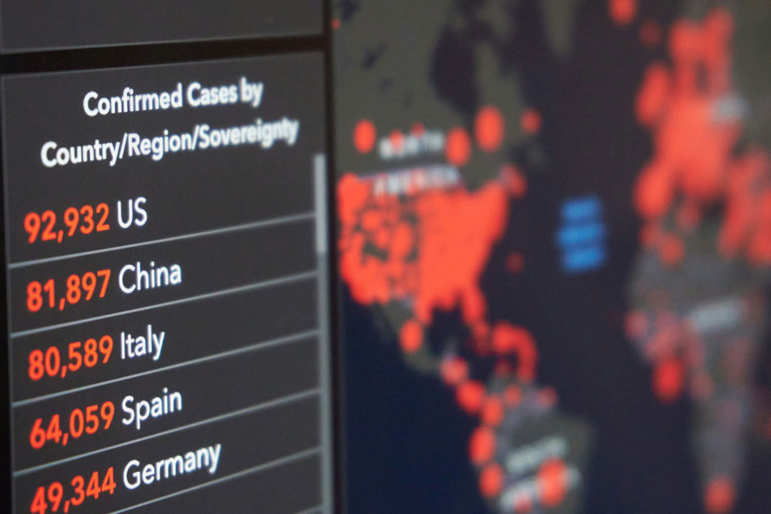 A Covid-19 dashboard showing data in March 2020. Visual: Anton/Unsplash