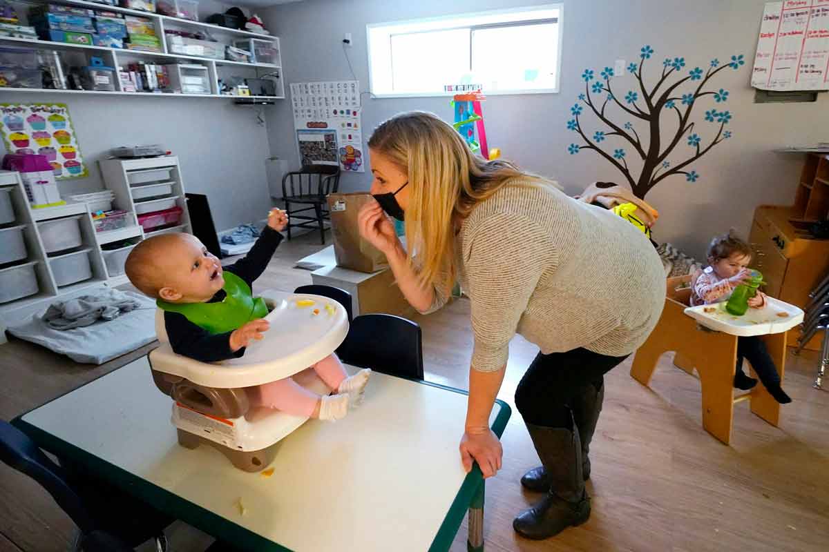There was a very small increase in number of children at risk of developmental delay compared to babies born before the pandemic. (AP Photo/Elaine Thompson)