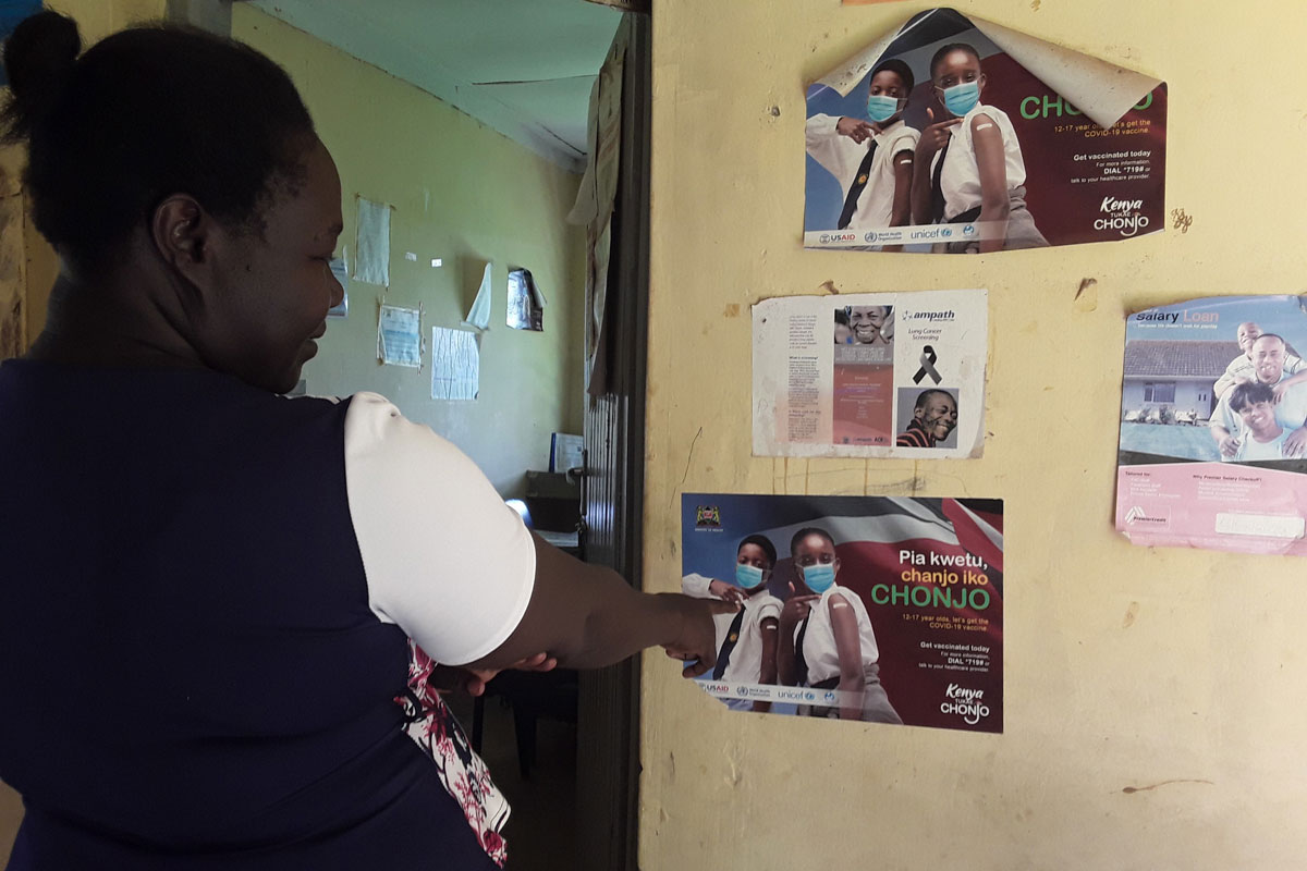 Tamlega dispensary engages parents through written material and involves them in decision making to dispel myths, provide accurate information and encourage HPV vaccination. Credit: Joyce Chimbi