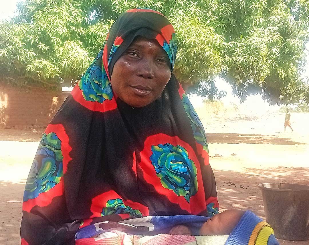 Aisha Stephanus with her baby after immunisation