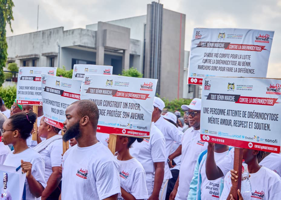 June 20th saw citizens' marches for sickle-cell awareness take place all across Benin. Credit: Programme national de lutte contre les maladies non transmissibles