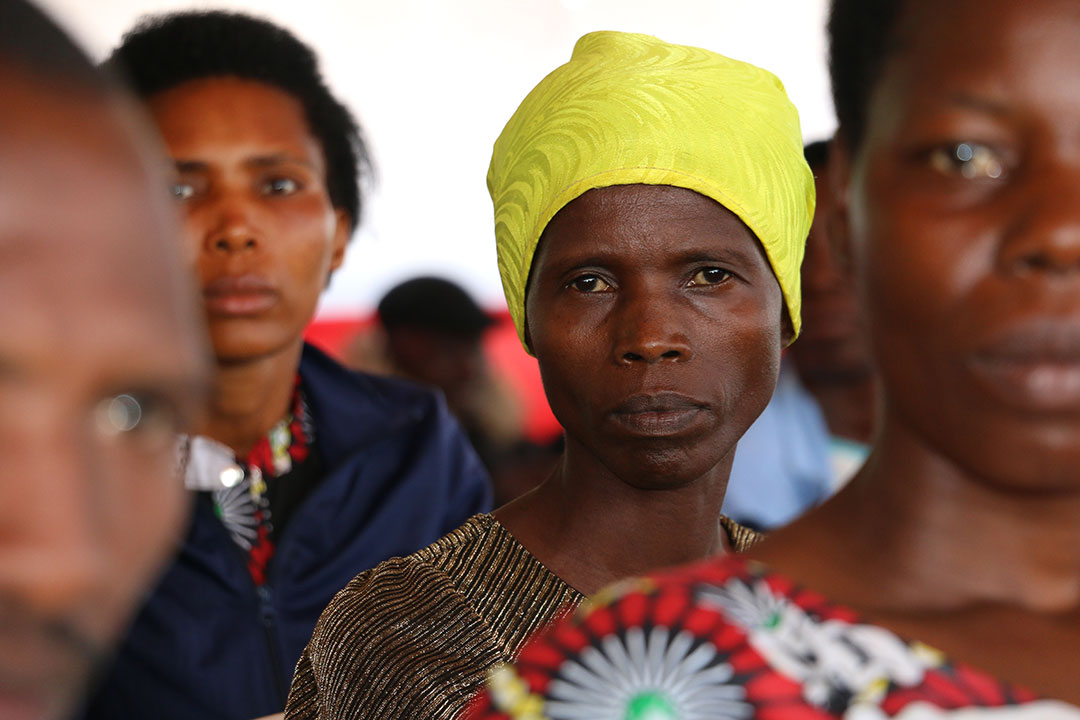 Emelyne Ngiriyabandi, a 46-year-old mother of three, saw her two girls getting vaccinated in Gitega on 29 April 2026. Credit: Moses Havyarimana