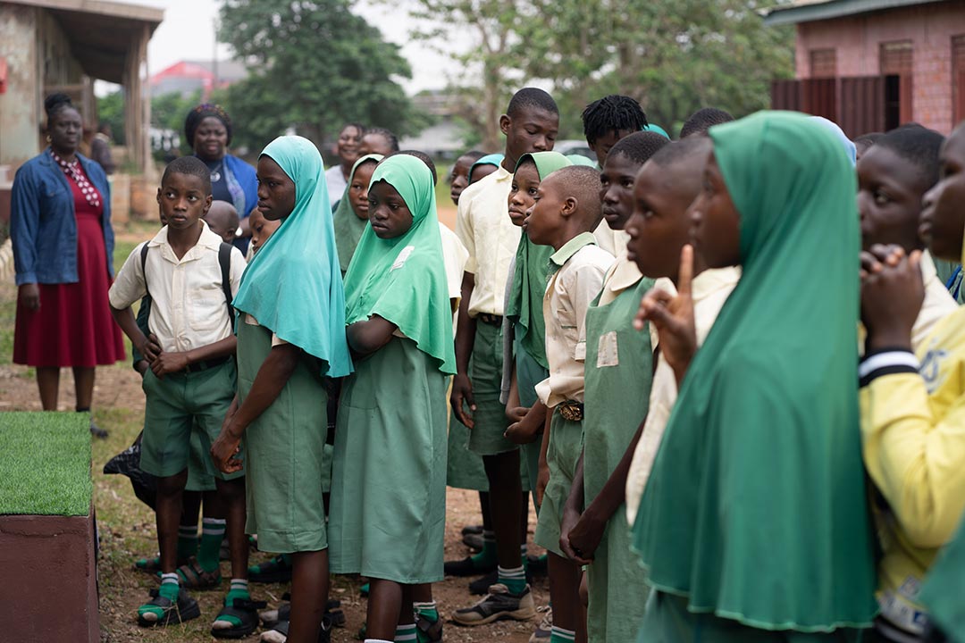 Students at the Humuani Alaga High School during a climate health talk. Credit: Temidayo Abass