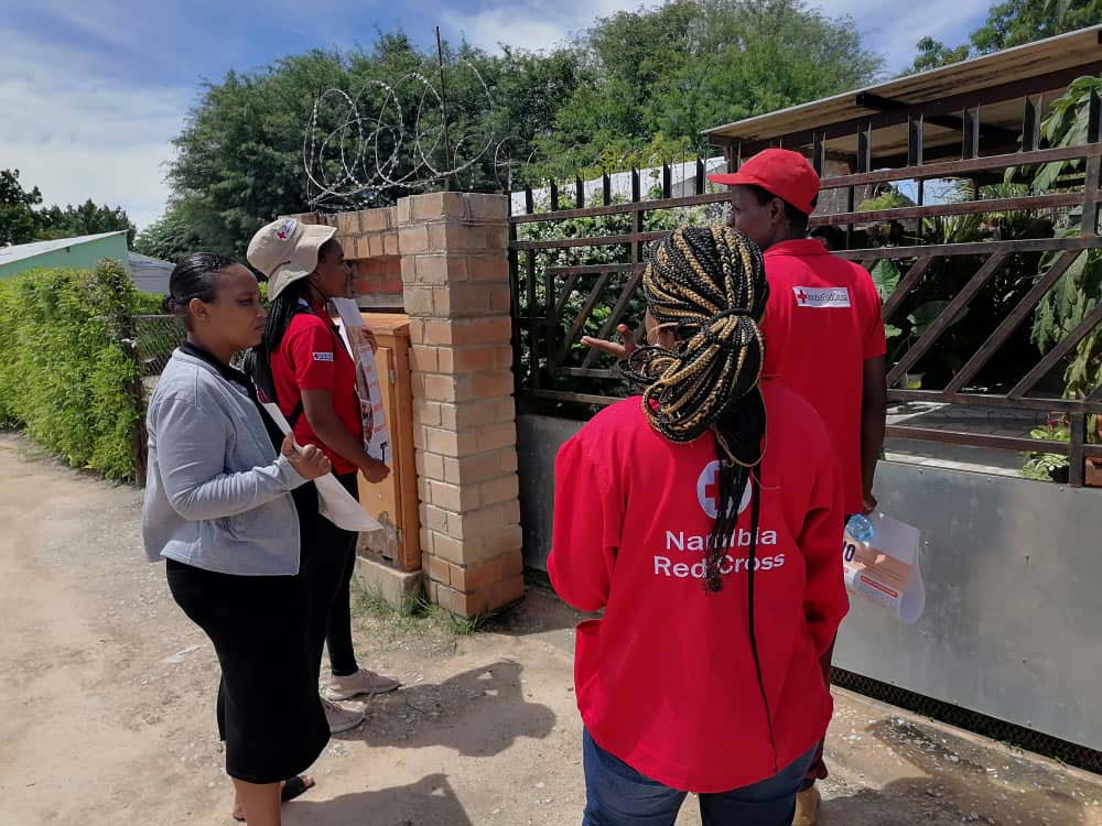 Namibia Red Cross Members embarking on a door-to-door campaign for polio vaccination at Katutura. Credit: Namibia Ministry of Health and Social Services
