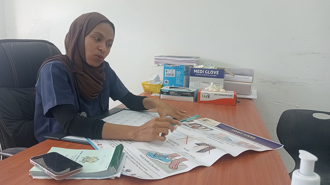 Dr Nihal Nabhani, medical officer at Utange hospital. Credit: Diana Wanyonyi
