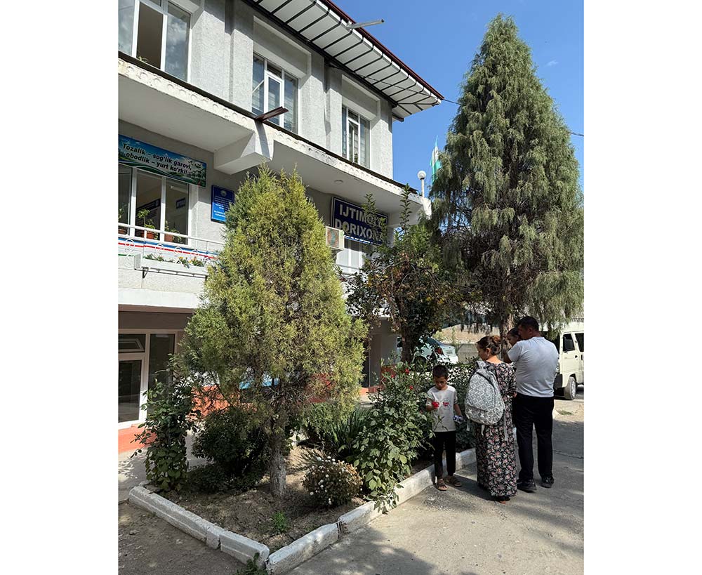 The clinic is located on a mountain slope helping protect critical infrastructure in the exclave from mudflows and flooding. Credit: Umida Maniyazova