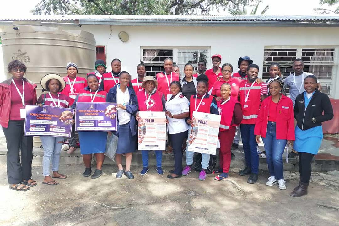 Volunteers at the launch of the polio campaign in northern Namibia. Credit: Namibia Ministry of Health and Social Services