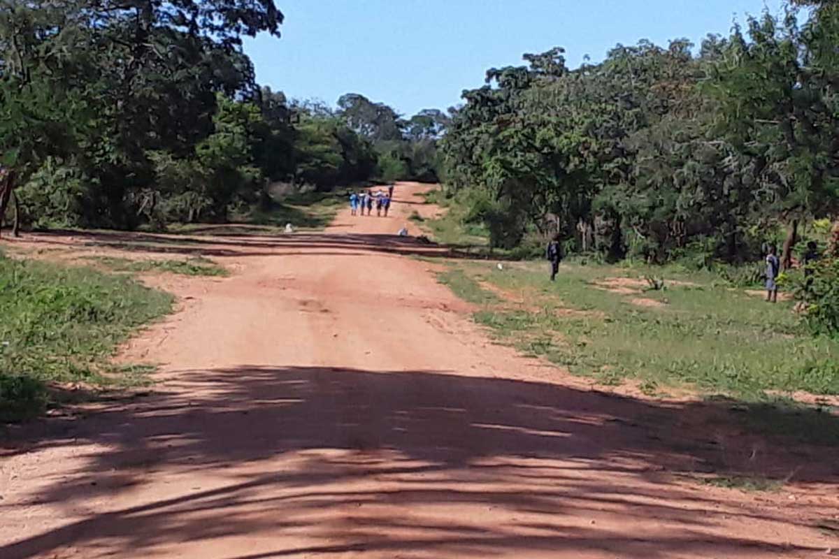 Children walking long distances to school in Matabeleland. Credit: Calvin Manika.