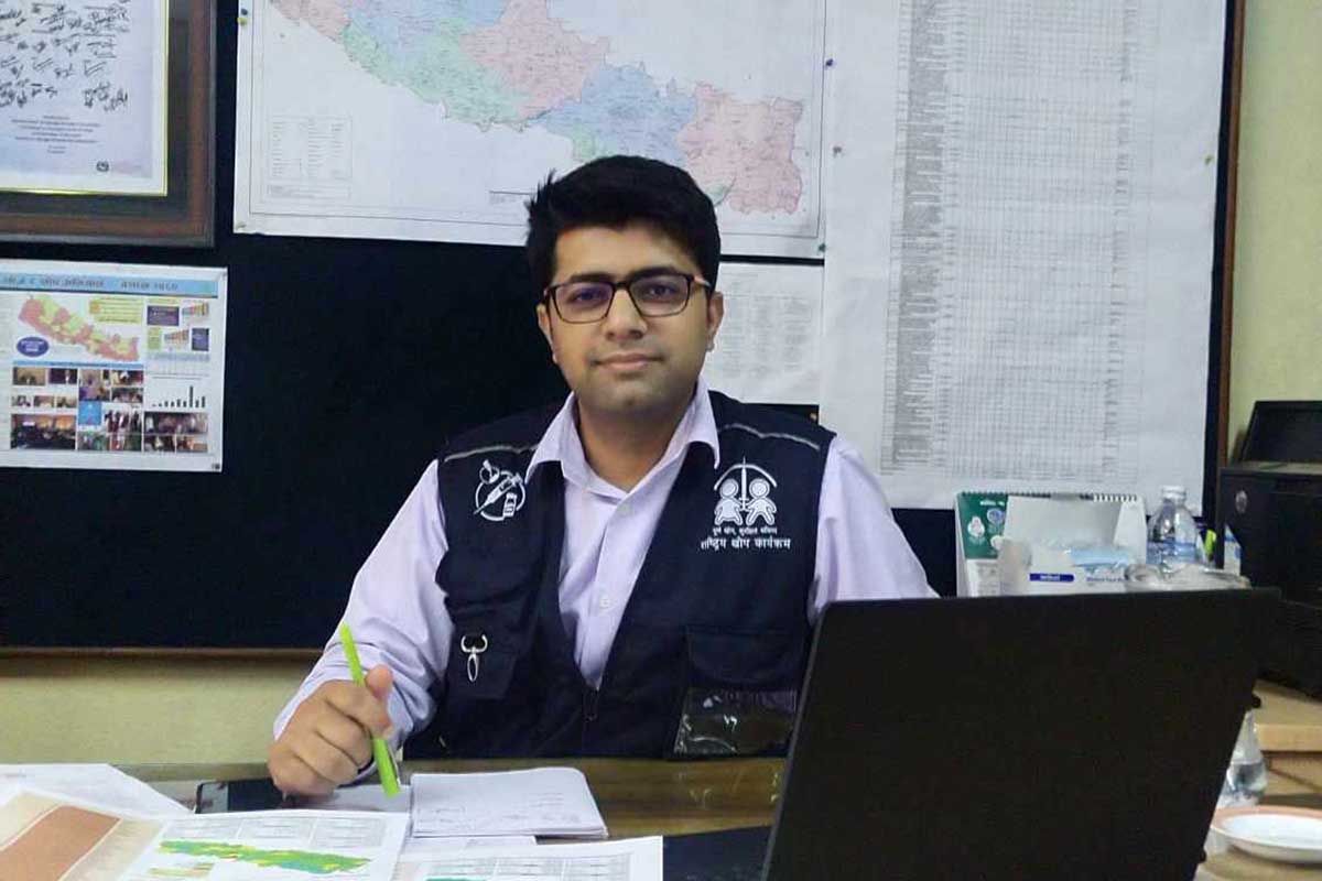 Dr Abhiyan Gautam, Chief, Child Health and Immunization Section of the Family Welfare Division under the Department of Health Services. Credit: Chhatra Karki