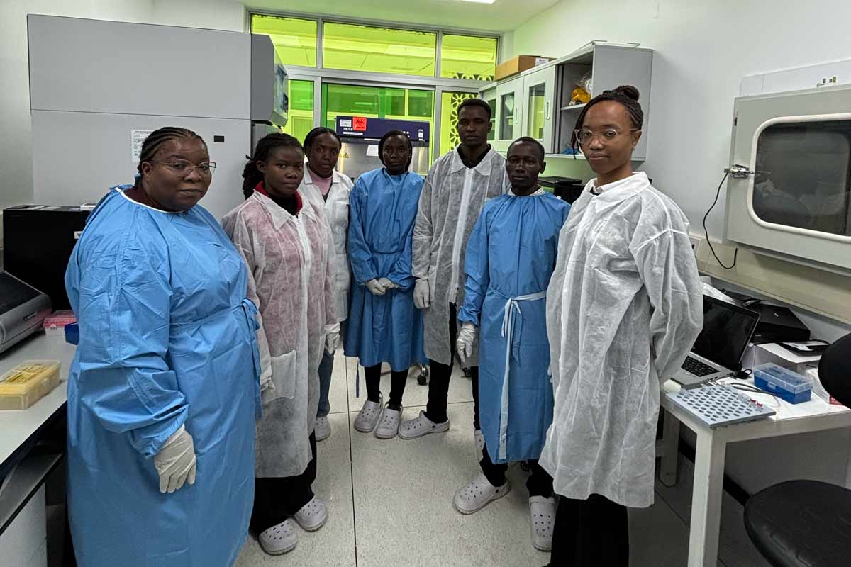 Joanne Hassan (left) and colleagues at the KEMRI Lab Nairobi.
