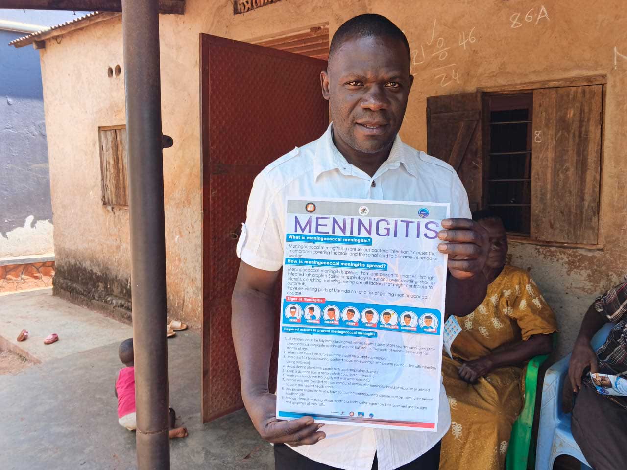 Rogers Waiswa the founder of Bountiful Missions Uganda during an engagement against meningitis. Credit: Bountiful Missions Uganda