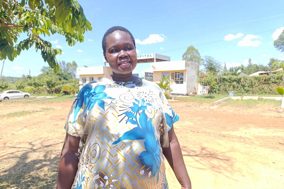 Sarah Omenya, an ANC client, during an interview at the Matibabu Foundation Hospital in Siaya, Kenya. Credit: Angeline Anyango