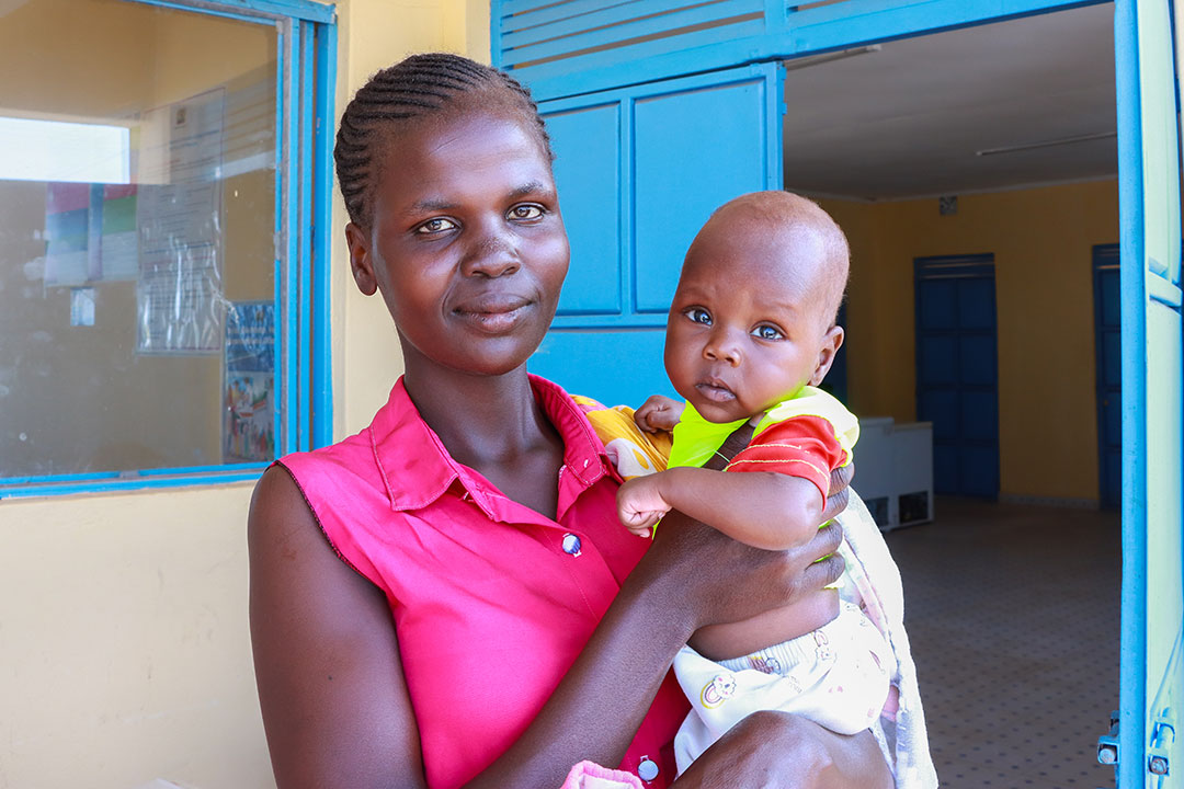 A mother and baby at an immunisation session in Kakuma, Kenya.