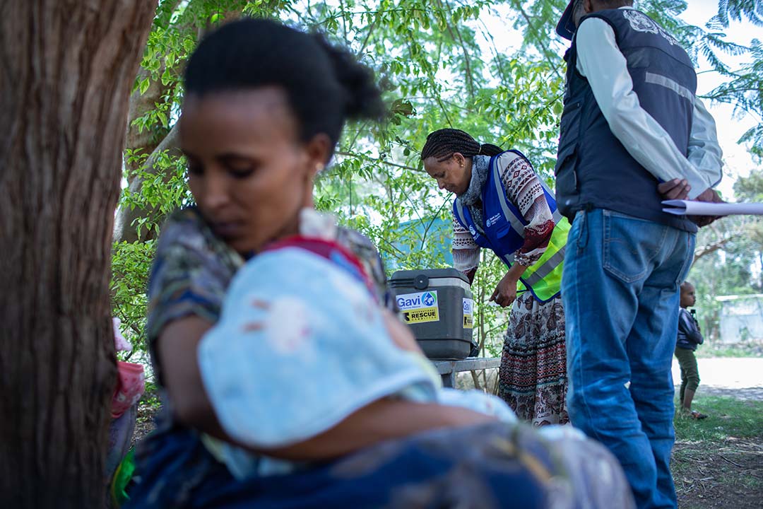 Routine measles vaccination at the Umer Health Center in Shire Inda Selassie, Tigray Region of Ethiopia. Gavi/2024/Mulugeta Ayene