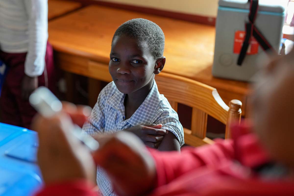 HPV vaccination day at a primary school in Eswatini. Credit: Gavi/2025/Svetlomir Slavchev.