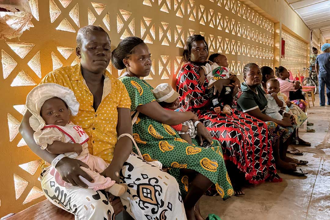 Mother and their babies in the waiting room.