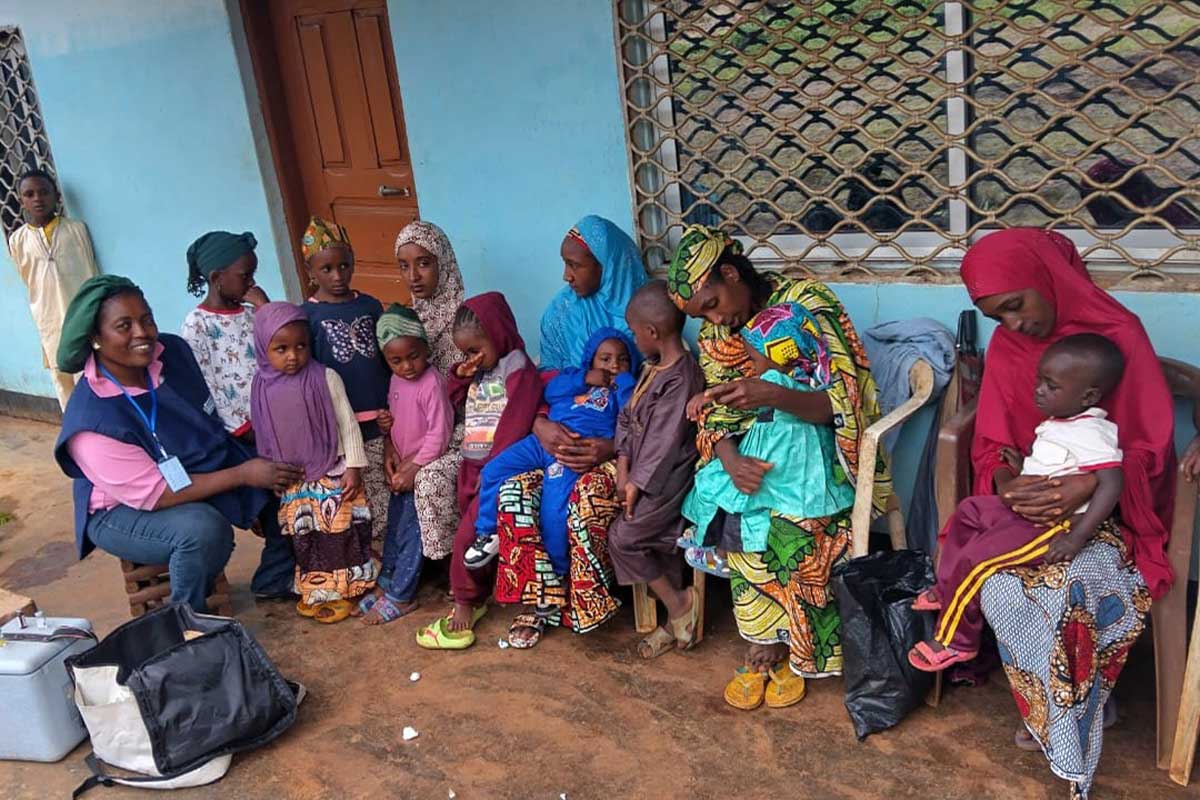 Vaccination session in Cameroon.