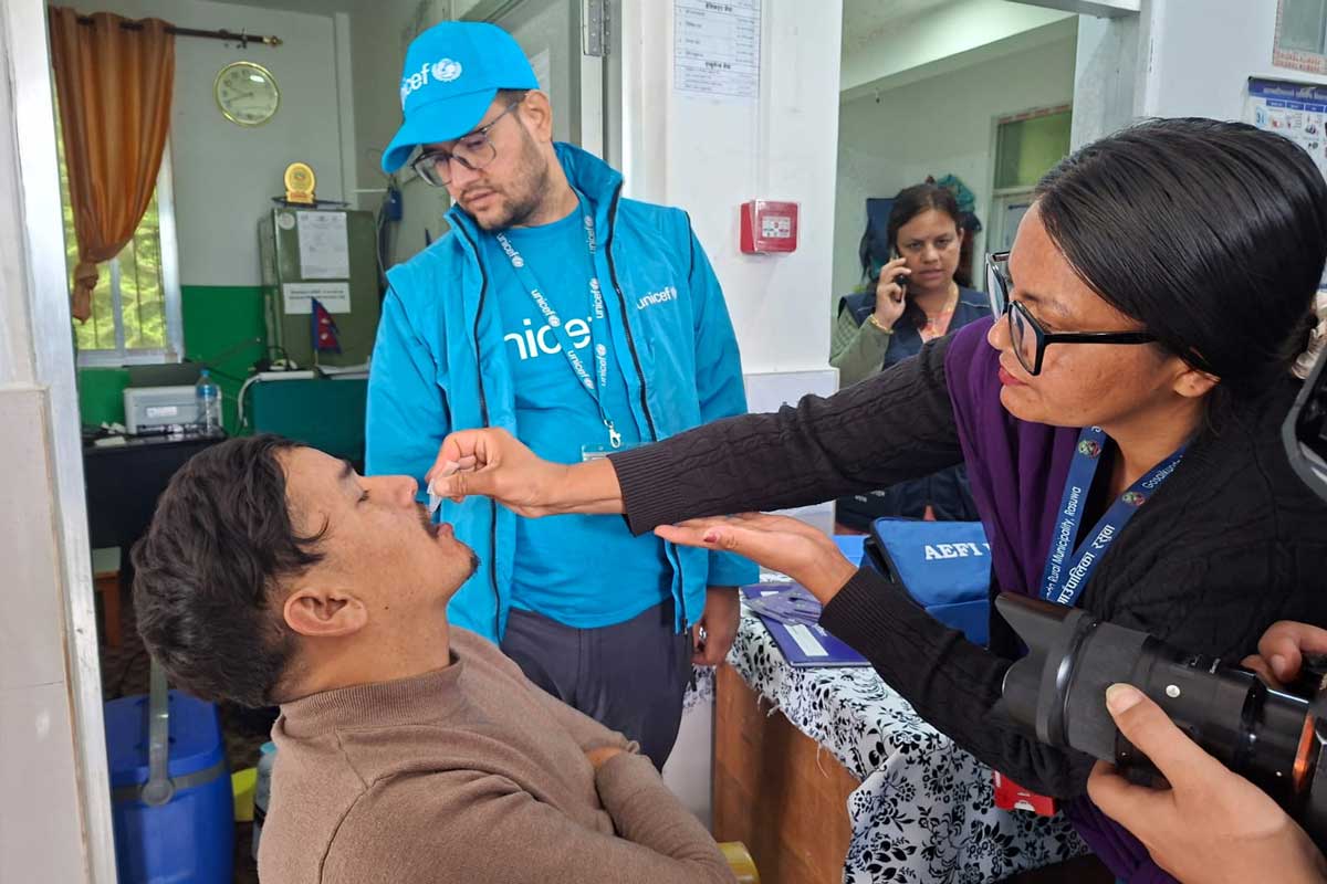 A cholera vaccination campaign is being launched to prevent its spread in flood-affected areas. Credit: Public Health Office Rasuwa