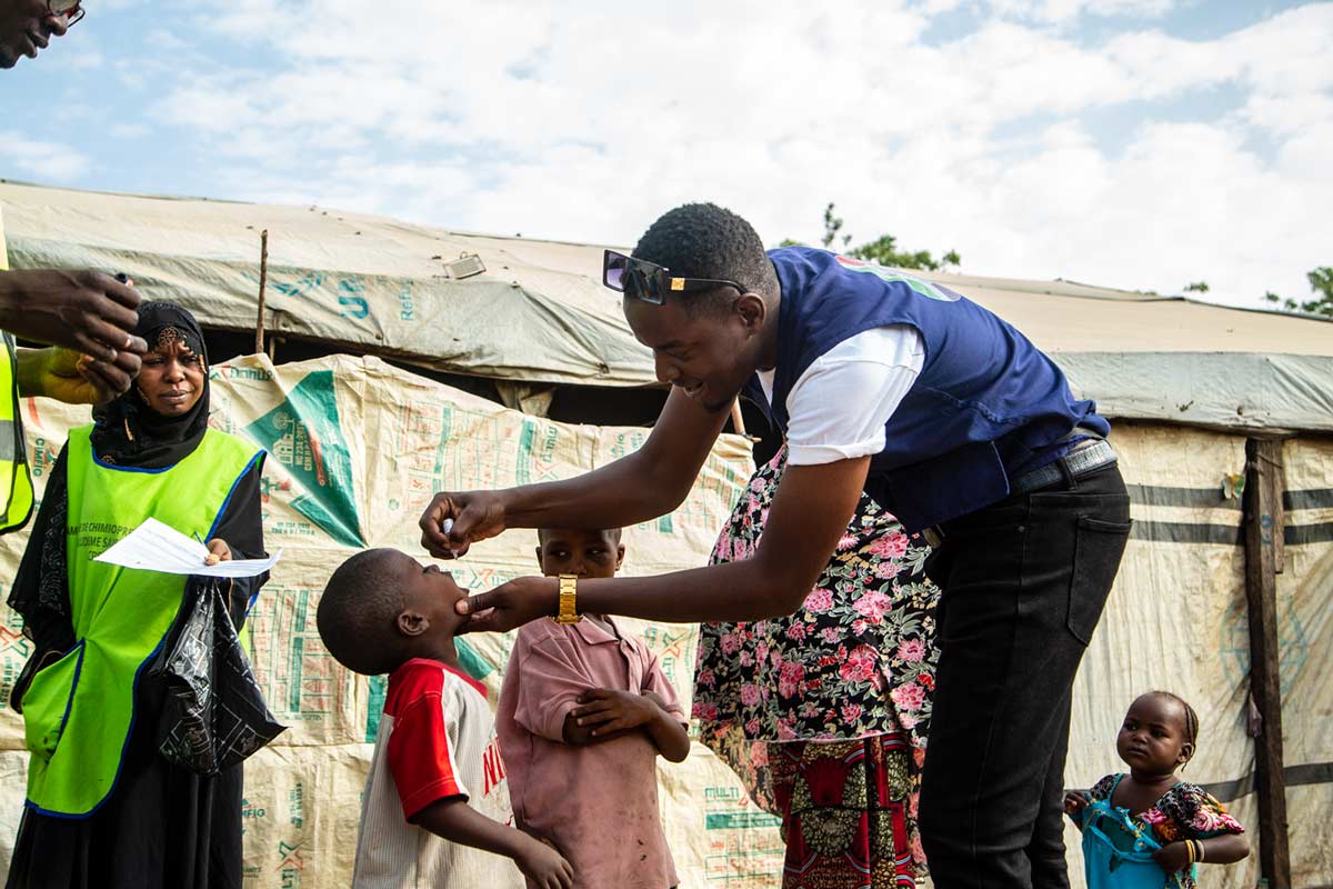 Dr. Mabout and ALFASANED team bring vaccines to displaced families in Cameroon’s Far North, turning prevention into protection. Credit:  Akem Nkwain