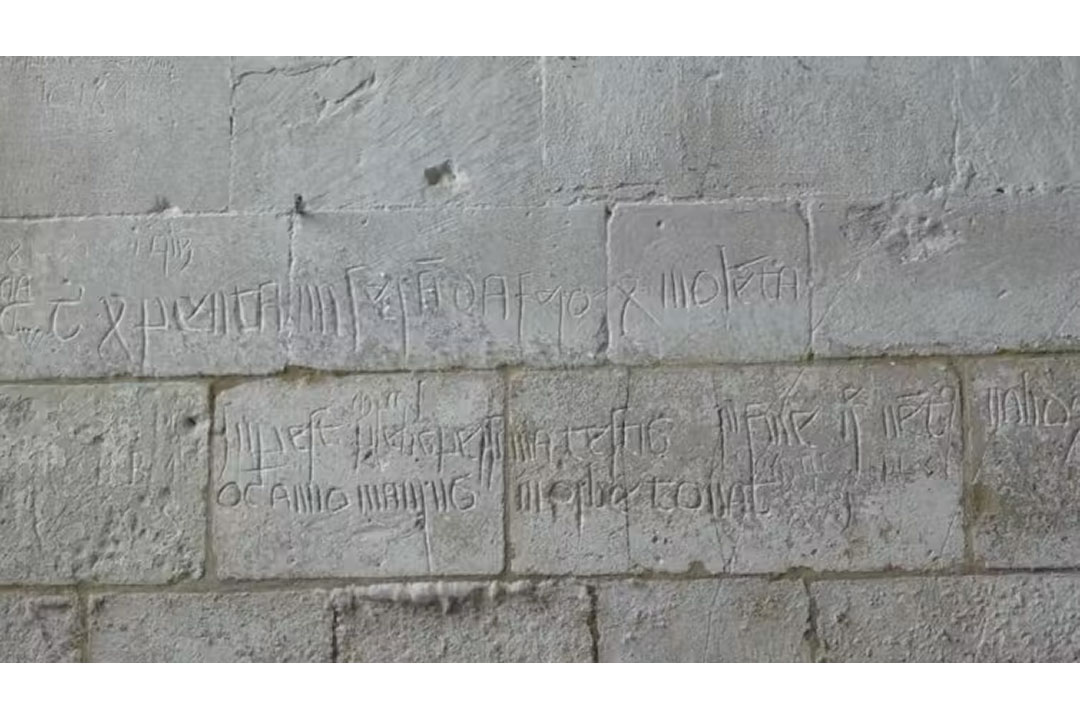 Graffiti inscription about the Black Death at St Mary’s church, Ashwell. Jack1956/Wikipedia, CC BY   Alex Brown, Durham University