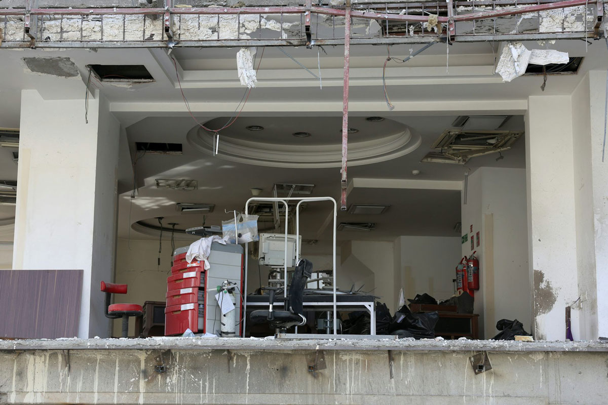 A view of the Gandhi hospital in Tehran, destroyed by a US-Israel airstrike on March 7. Abedin Taherkenareh/AAP
