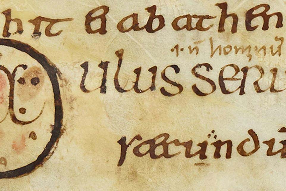 The Epistles of St Paul, Ireland/Northumbria (AD700-800): some of this parchment showed traces of sheeppox virus. Reproduced with kind permission of the Master and Fellows of Trinity College Cambridge, Author provided (no reuse)