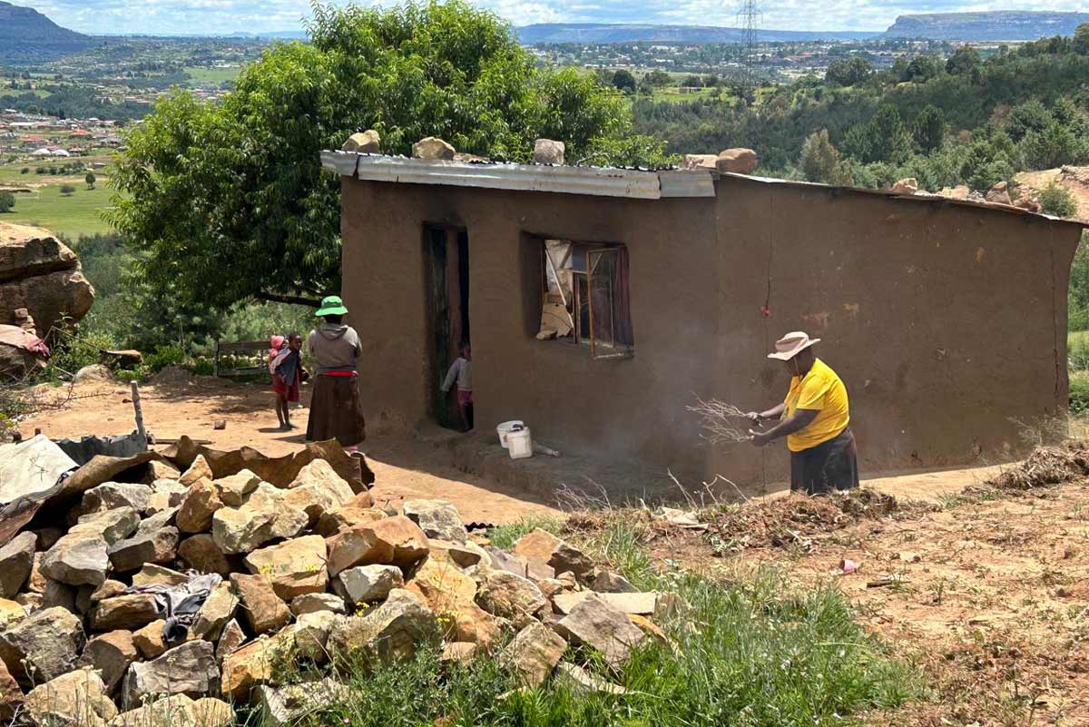 Mabafula Ntšihlele's house in Khanyane, Leribe. Credit: Pascalinah Kabi