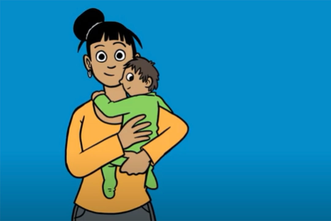 Mother and child illustrtion