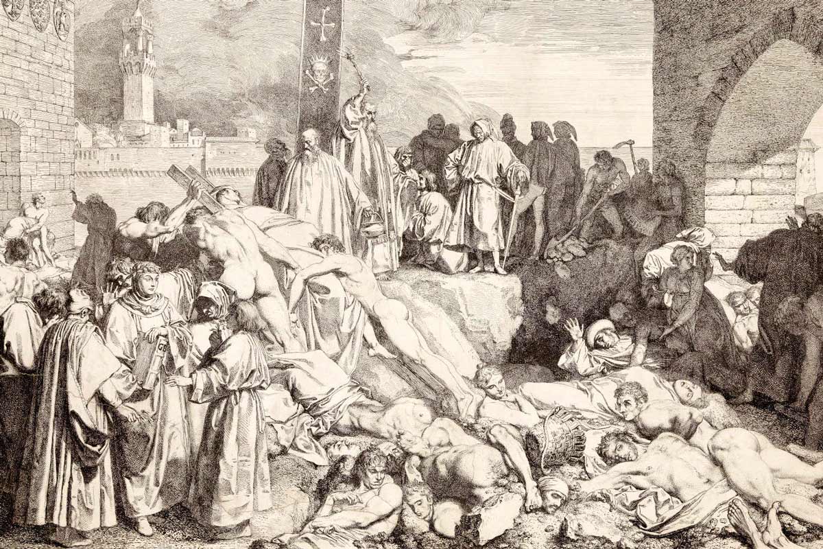 Giovanni Boccaccio’s “The plague of Florence in 1348.” Visual: Wellcome Collection
